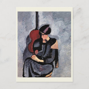 Harald Giersing - Dame foran en guitar Briefkaart
