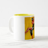 Harald Giersing, Dancer on Yellow Background, 1920 Tweekleurige Koffiemok (Voorkant links)