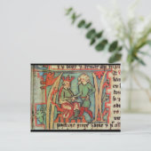 Harald I Fairhair greeting Guthrum "Flateybok" Briefkaart (Staand voorkant)