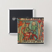 Harald I Fairhair greeting Guthrum "Flateybok" Vierkante Button 5,1 Cm (Voorkant /achterkant)