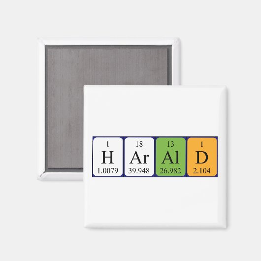 Harald periodieke table name magnet (Voorkant / Achterkant)