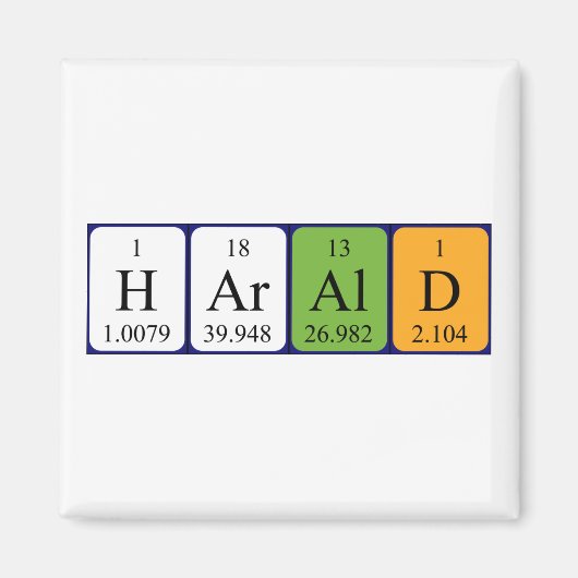 Harald periodieke table name magnet (Voorkant)
