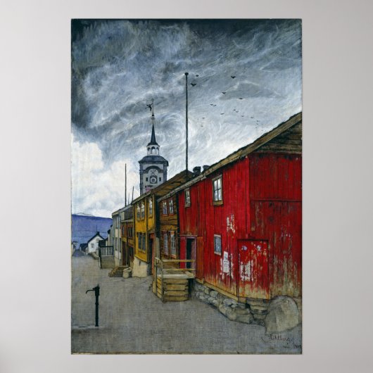 Harald Sohlberg Street in Røros Poster (Voorkant)