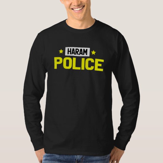 Haram Politie Moslim Islam T-shirt (Voorkant)