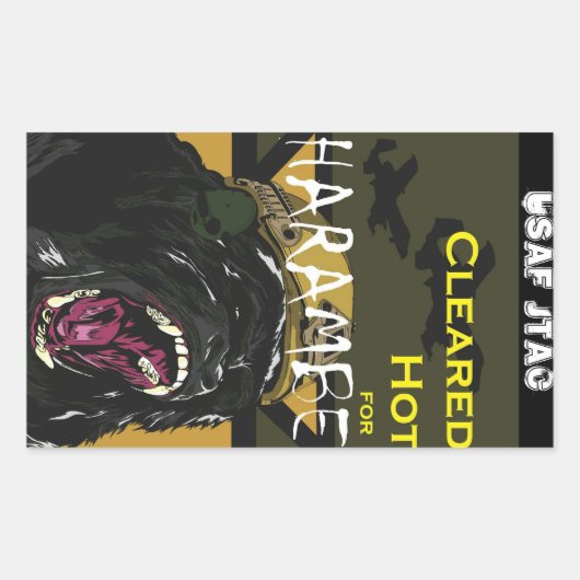 Harambe de JTAC Rechthoekige Sticker (Voorkant)