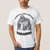 HARAMBE, GORILLA LIVES MATTER T-shirts (Voorkant)