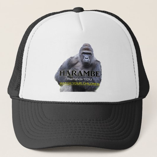 Harambe Gorilla T-shirt Trucker Pet (Voorkant)