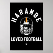 Harambe Loved Football Poster (Voorkant)