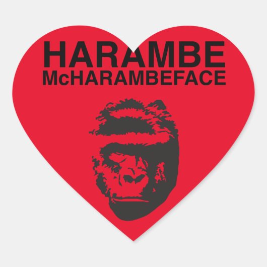 Harambe McHarambeface Hart Sticker (Voorkant)