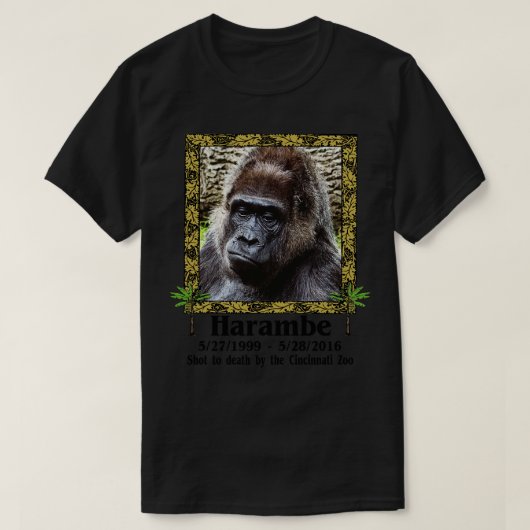 Harambe Memorial T-shirt (Design voorkant)