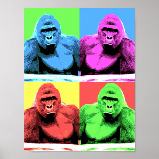 Harambe Pop Art Poster (Voorkant)