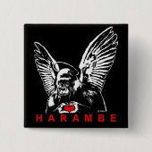 Harambe Vierkante Button 5,1 Cm (Voorkant)