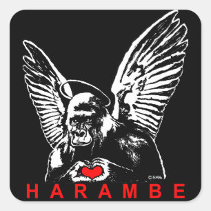 Harambe Vierkante Sticker