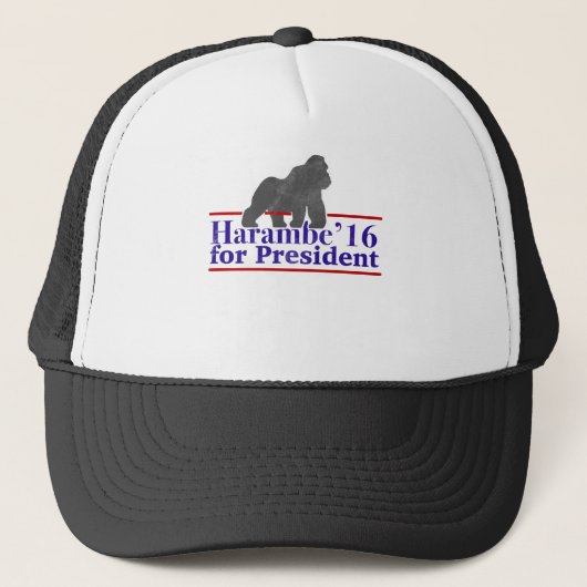 Harambe voor President 2016 Funny Meme Trucker Pet (Voorkant)