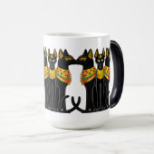 Haraonische zwarte kat magische mok (Voorkant rechts)