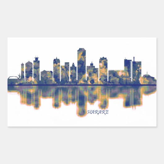 Harare Skyline Rechthoekige Sticker (Voorkant)
