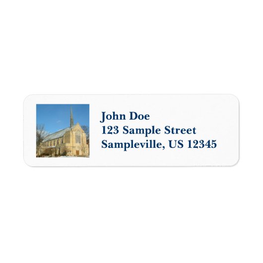 Harbison Chapel in Winter in Grove City College Etiket (Voorkant)