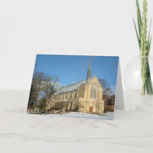 Harbison Chapel in Winter in Grove City College Kaart (Voorkant)