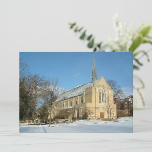Harbison Chapel in Winter in Grove City College Kaart (Staand voorkant)