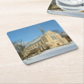 Harbison Chapel in Winter in Grove City College Kartonnen Onderzetters (Schuin)