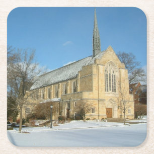 Harbison Chapel in Winter in Grove City College Kartonnen Onderzetters