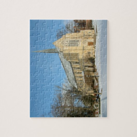 Harbison Chapel in Winter in Grove City College Legpuzzel (Verticaal)
