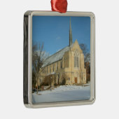 Harbison Chapel in Winter in Grove City College Metalen Ornament (Rechts)