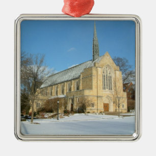 Harbison Chapel in Winter in Grove City College Metalen Ornament