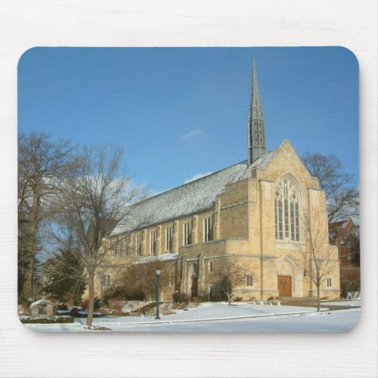 Harbison Chapel in Winter in Grove City College Muismat (Voorkant)