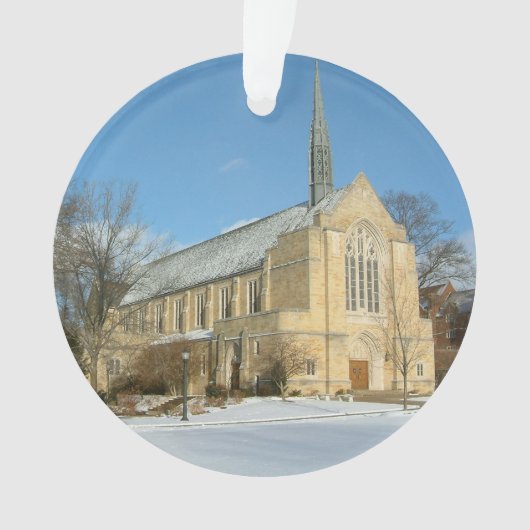 Harbison Chapel in Winter in Grove City College Ornament (voorkant)