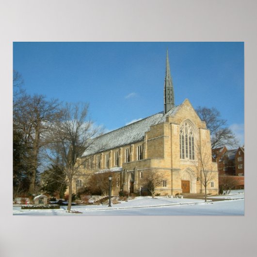 Harbison Chapel in Winter in Grove City College Poster (Voorkant)