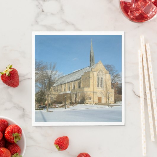 Harbison Chapel in Winter in Grove City College Servetten (Insitu)
