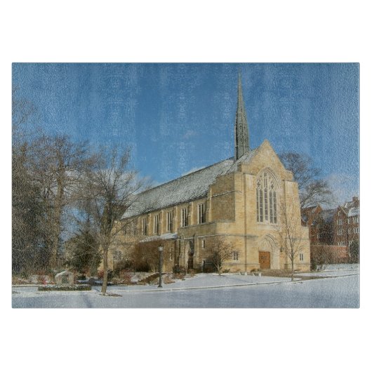 Harbison Chapel in Winter in Grove City College Snijplank (Voorkant)