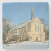 Harbison Chapel in Winter in Grove City College Stenen Onderzetter (Voorkant)