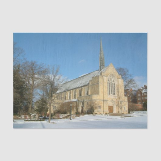 Harbison Chapel in Winter in Grove City College Tissuepapier (Voorkant)