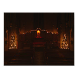 Harbison Chapel met Kerst Grove City College Foto Afdruk