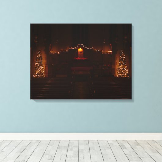 Harbison Chapel op het kerstgrove City College Canvas Afdruk (Insitu (Houten vloer))