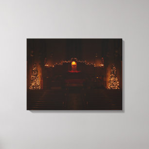 Harbison Chapel op het kerstgrove City College Canvas Afdruk