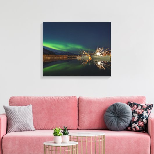 Harbor Aurora Canvas Afdruk (Insitu (Woonkamer))