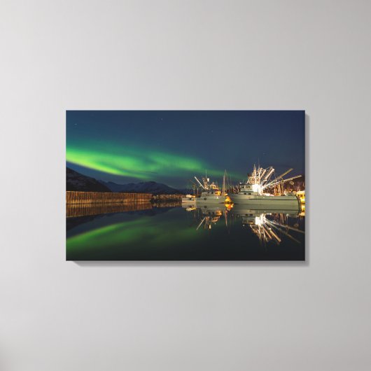 Harbor Aurora Canvas Afdruk (Voorkant)