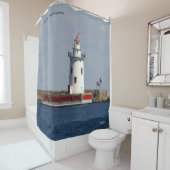 Harbor Beach Lighthouse douchegordijn (In situ)