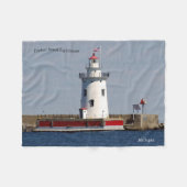 Harbor Beach Lighthouse fleece deken (Voorkant (Horizontaal))