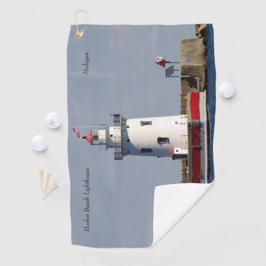 Harbor Beach Lighthouse golfhanddoek (Insitu)