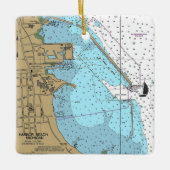 Harbor Beach Michigan Nautical Chart Keramisch Ornament (Voorkant)