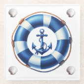 Harbor Charm! Glazen Onderzetter (Voorkant)