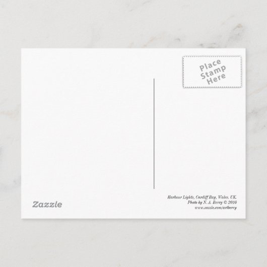 Harbor Lights, Cardiff Bay Harbour Briefkaart (Achterkant)