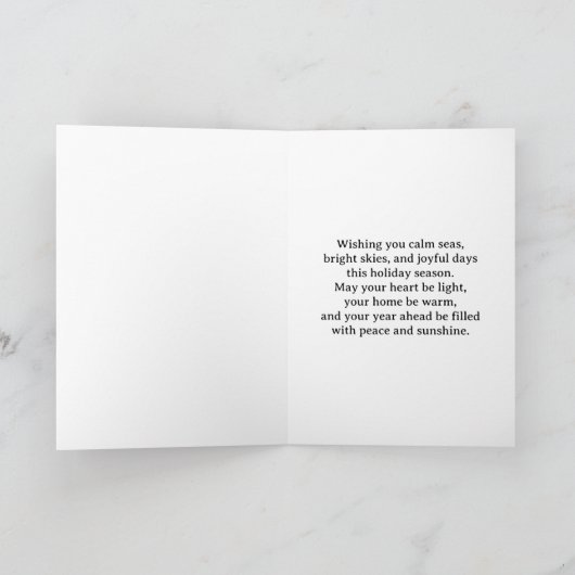 Harbor Lights Holiday – Coastal Boats Card Kaart (Binnen)