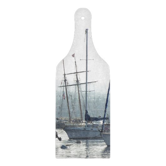 Harbor Sailships Boats Sailing Marina Snijplank (Voorkant)