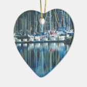 HARBOR , SAUSALITO, CA. kersthartvormig Keramisch Ornament (Links)