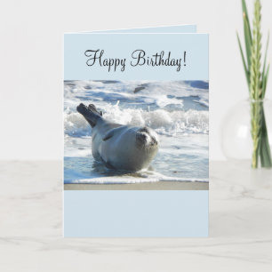 Harbor Seal Birthday Card Kaart